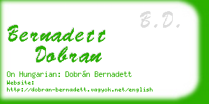 bernadett dobran business card